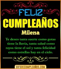 GIF Frases de Cumpleaños Milena